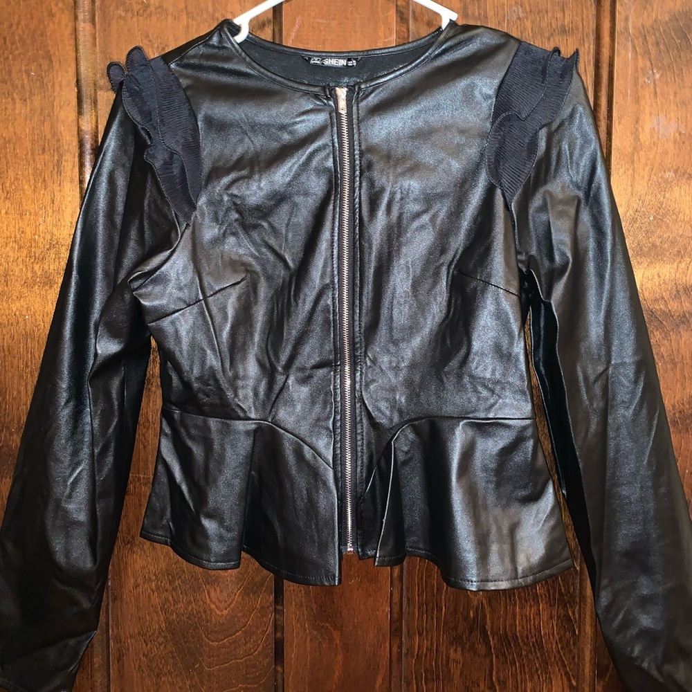 Faux leather top